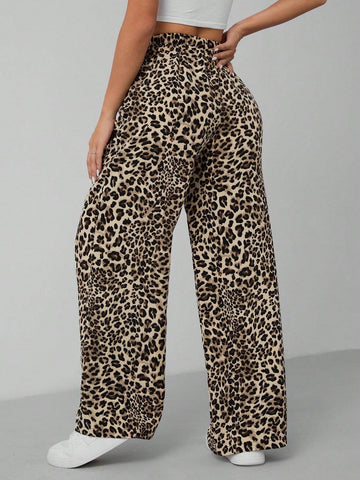 Women's Comfortable Lowers with Bold Leopard Print