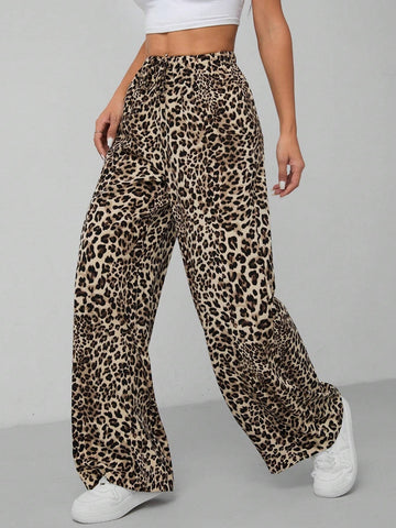 Women's Comfortable Lowers with Bold Leopard Print