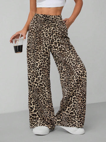 Women's Comfortable Lowers with Bold Leopard Print