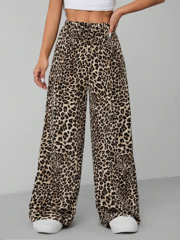 Women's Comfortable Lowers with Bold Leopard Print