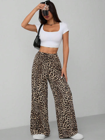 Women's Comfortable Lowers with Bold Leopard Print