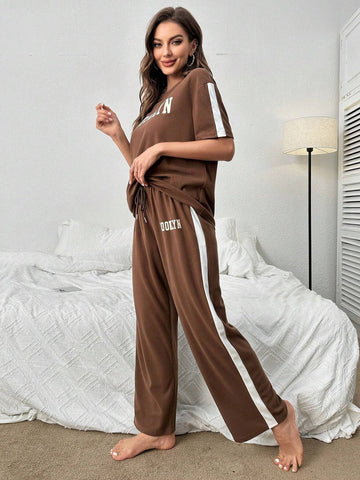 Coffee Brown Colour Comfortable Women's Co-Ord Set