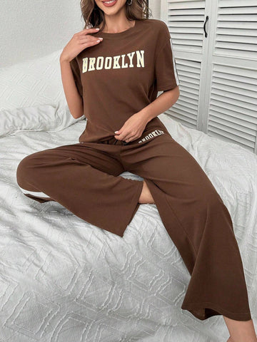 Coffee Brown Colour Comfortable Women's Co-Ord Set