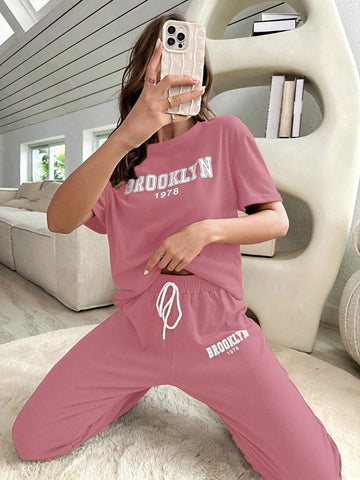 Peach Pink Colour Comfortable Women's Co-Ord Set