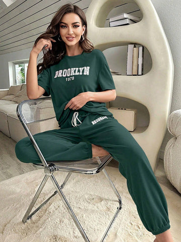 Basil Green Colour Comfortable Women's Co-Ord Set