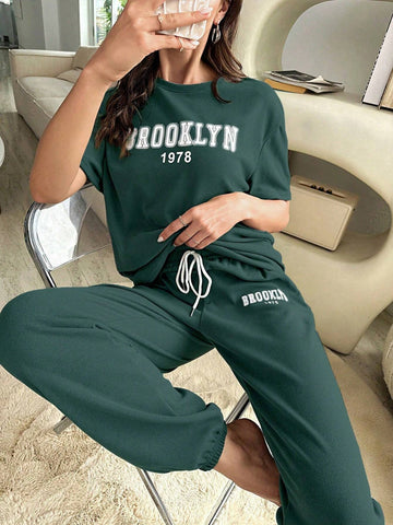 Basil Green Colour Comfortable Women's Co-Ord Set